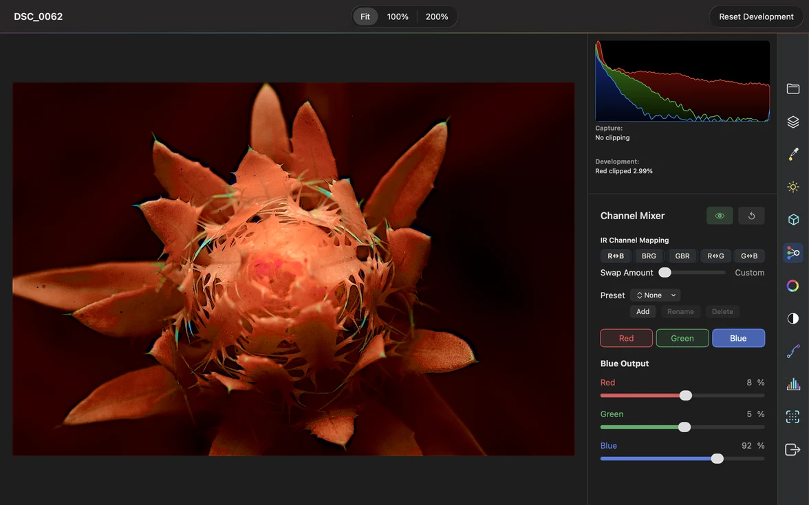 590 nm SpectRAW development